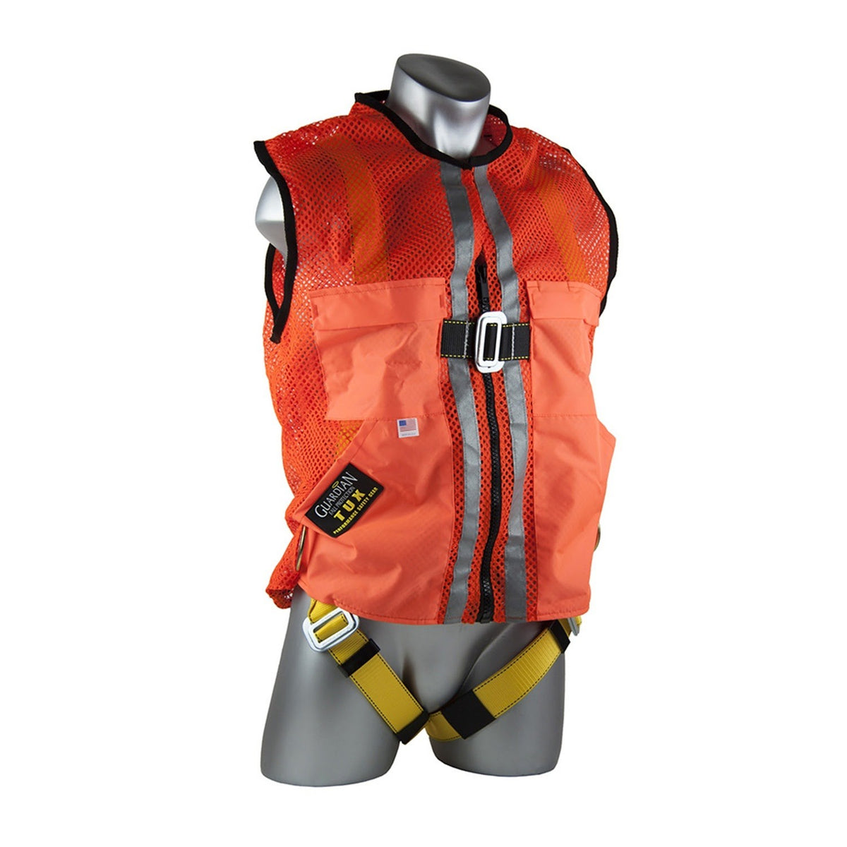 Guardian 02110 Medium Orange Mesh Construction TUX Full Body Safety Harness with Reflective Strips