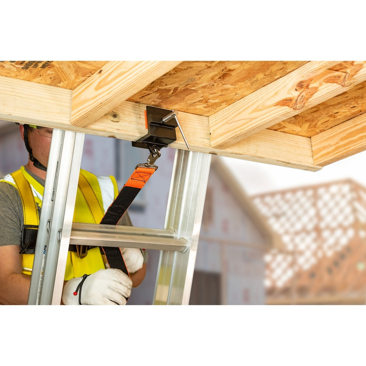 Guardian 10808 Ladder Stability Clamp with Straps for Roof Safety (1 Clamp and 2 Straps) - 6