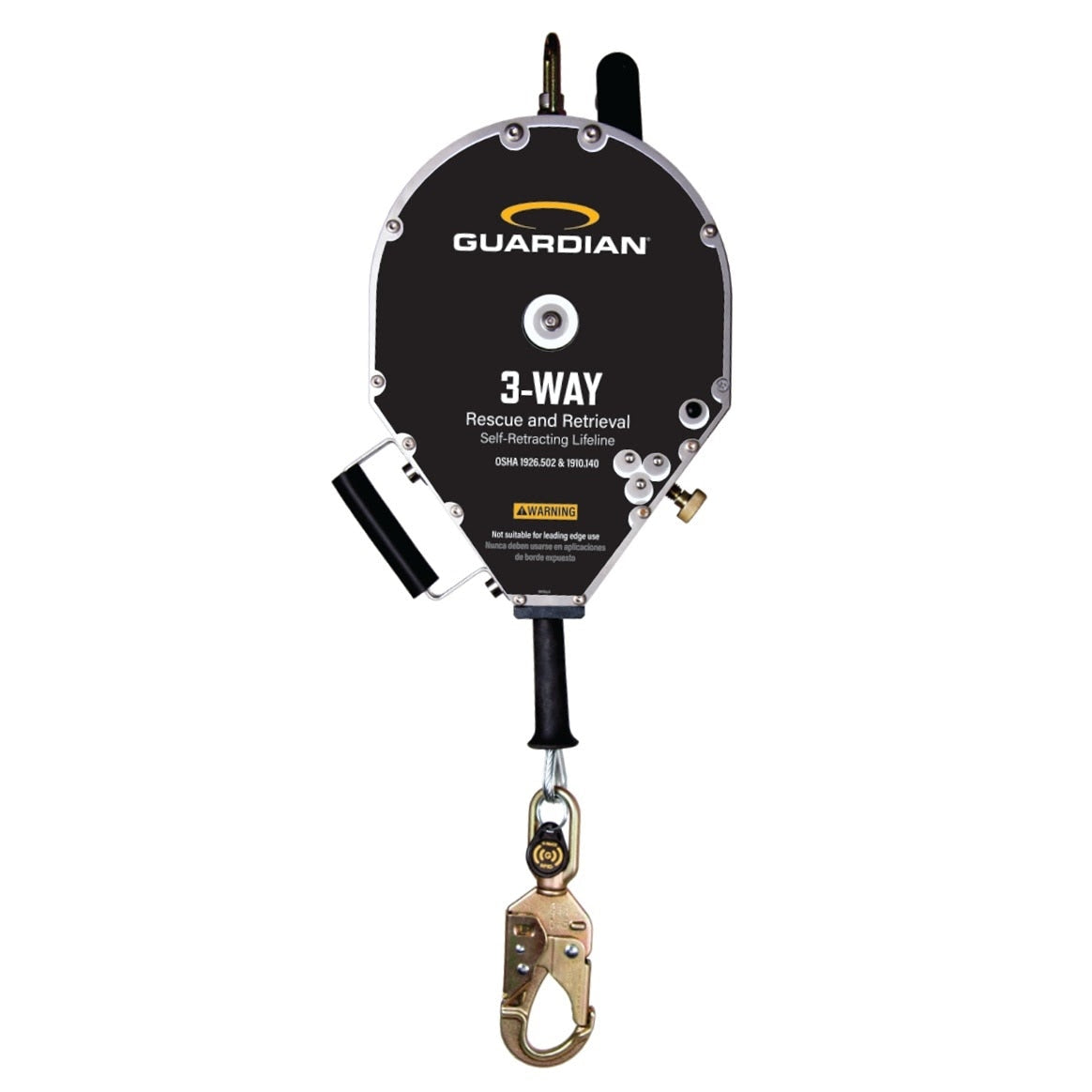 Guardian 10974 50 ft 3-Way Rescue and Retrieval Self-Retracting Lifeline with Steel Snap Hook