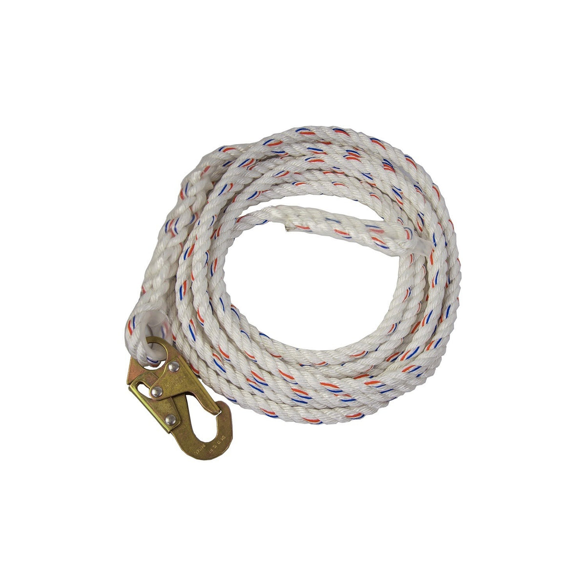 Guardian 11332 75 ft Polydac Rope Vertical Lifeline with Steel Snap Hook End
