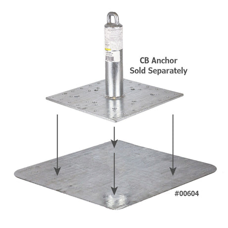 Guardian 00604 CB Anchor Spanning Plate Reinforcement Plate for Installing CB Anchors on Metal Deck 13 in x 13 in