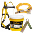 Guardian 00805 Rooftop Safety Kit with 25 ft Vertical Lifeline 5 Point Harness and Temper Anchor
