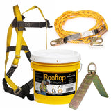 Guardian 00815 Rooftop Safety Kit with 50 ft Vertical Lifeline Assembly Full Body Harness and Reusable Temper Roof Anchor (1 Kit)