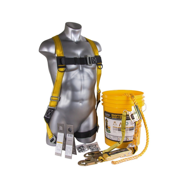 Guardian 00840 Rooftop Safety Kit with 50 ft Vertical Lifeline and Reusable Anchors (1 Kit)