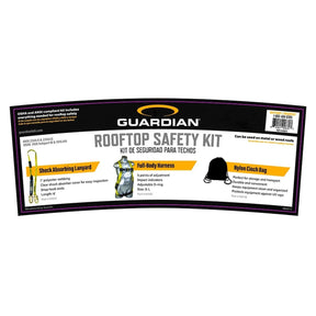 Guardian 00870 Rooftop Safety Kit with Harness and 6 ft Lanyard, Nylon Cinch Bag (1 Kit)