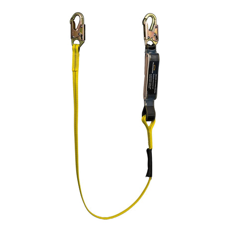 Guardian 01215 4 ft Single Leg Shock Absorbing Lanyard with Steel Snap Hooks