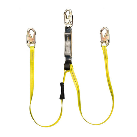 Guardian 01230 6 ft Dual Leg External Shock Absorbing Lanyard with Steel Snap Hooks