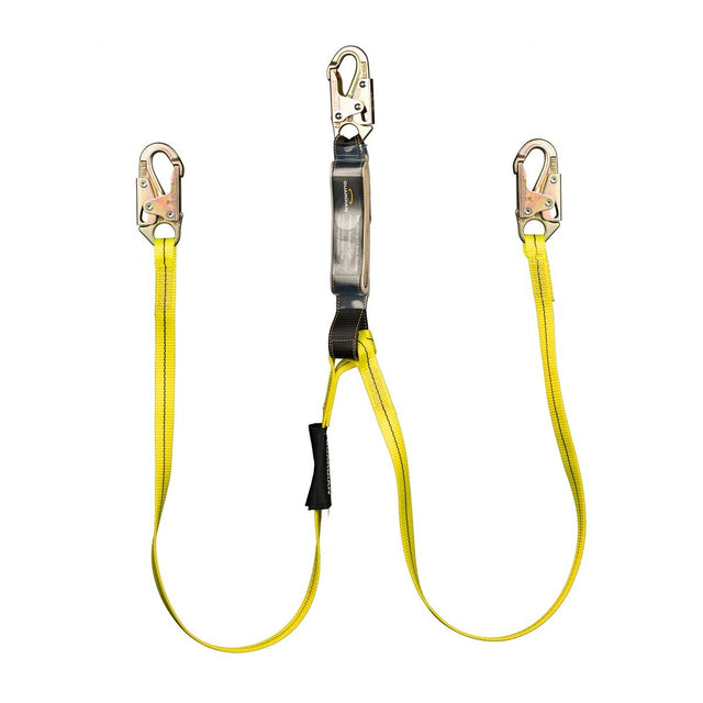 Guardian 01230 6 ft Dual Leg External Shock Absorbing Lanyard with Steel Snap Hooks