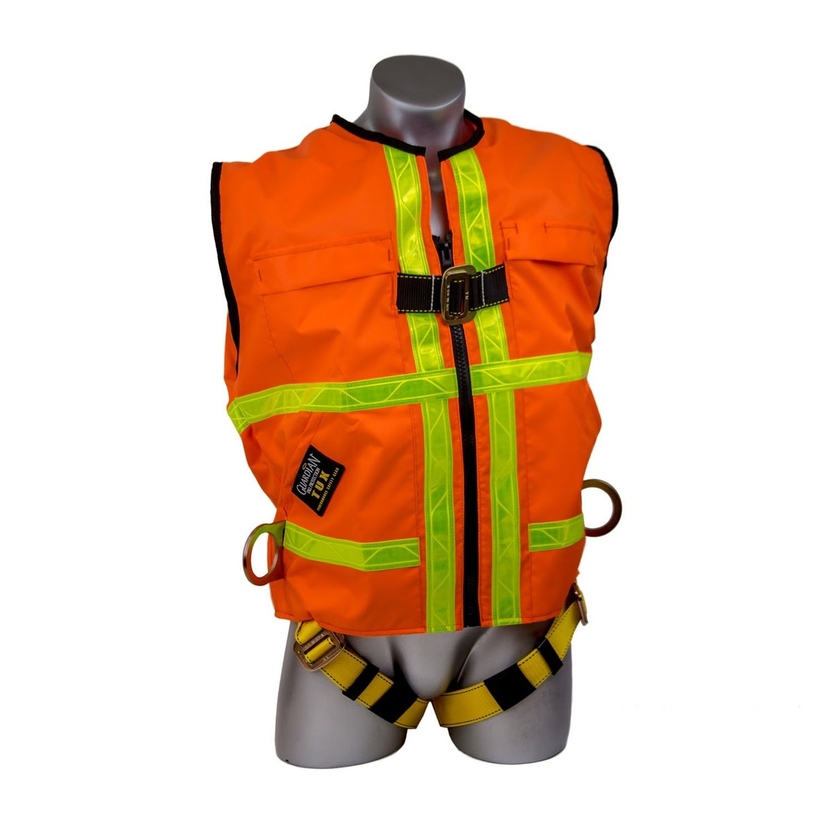 Guardian 02145 XXL Hi Visibility Construction Tux Full Body Safety Harness with Side D Rings
