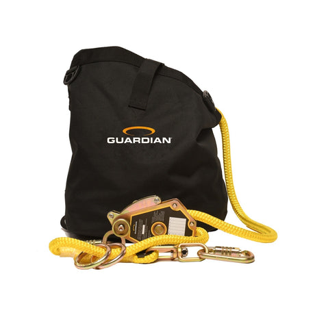 Guardian 04664 HTL60 2-Man 60 ft Temporary Horizontal Lifeline Rope System with Carrying Bag
