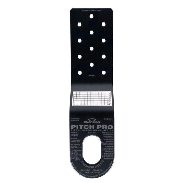 Guardian 10540 Pitch Pro 10.25 in. x 3 in. Black Powder Coated Steel Roof Anchor (Single)