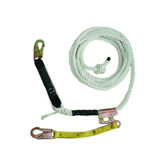 Guardian 11323 50 ft Polydac Rope Vertical Lifeline Assembly with Shock Absorber and Positioning Device (1 Each)