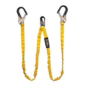 Guardian 21215 6 ft Dual Leg Internal Shock Absorbing Lanyard with Aluminum Rebar Hooks