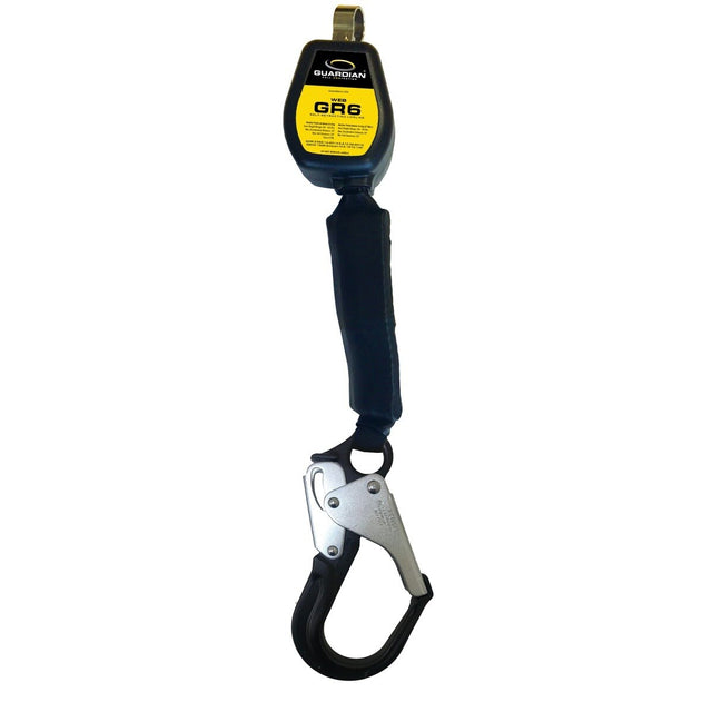 Guardian 32003 GR6 6 ft Web Self Retracting Lifeline with Aluminum Rebar Hook