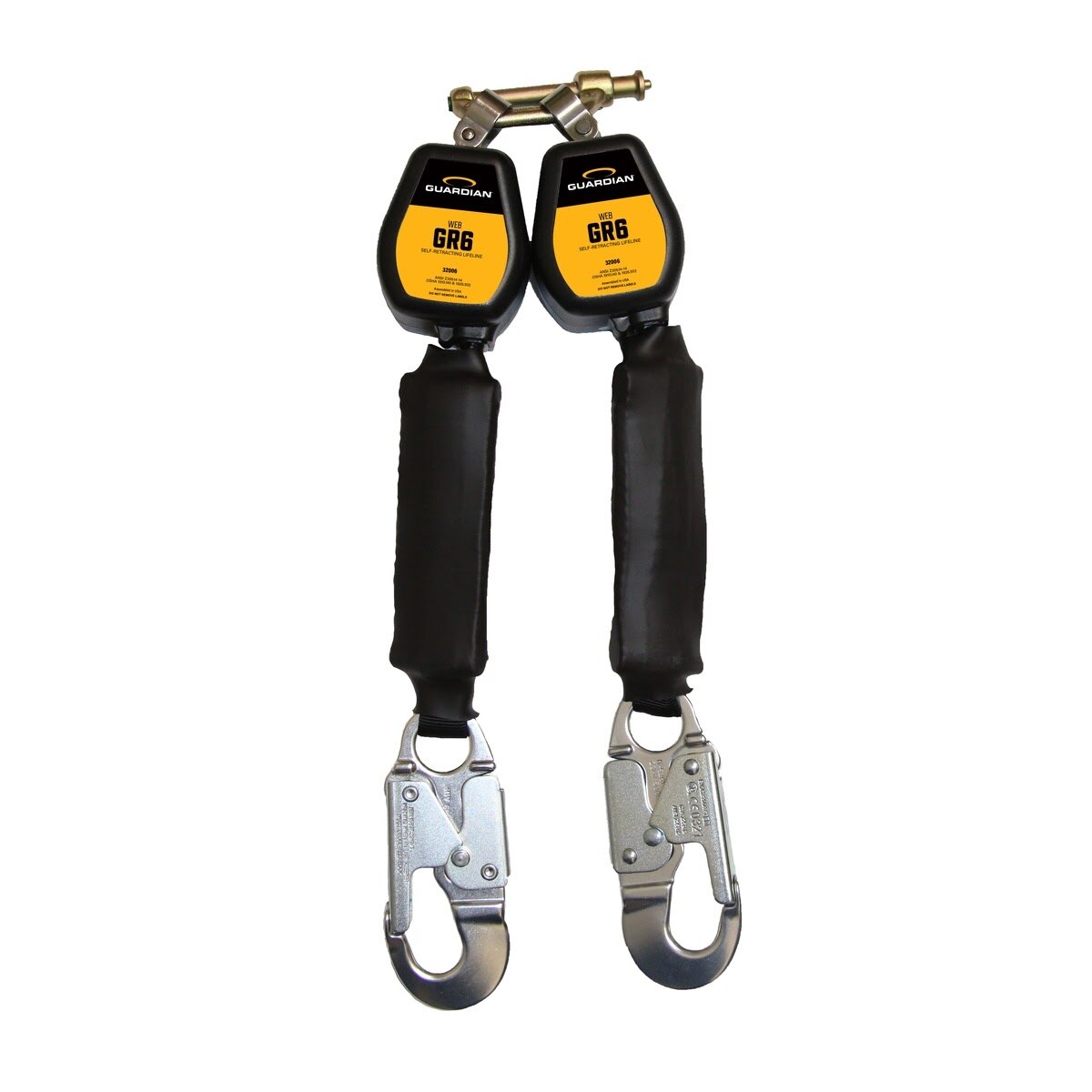 Guardian 32006 6 ft. GR6 Double Web Self-Retracting Lifeline with Aluminum Snap Hooks (Dual Leg)