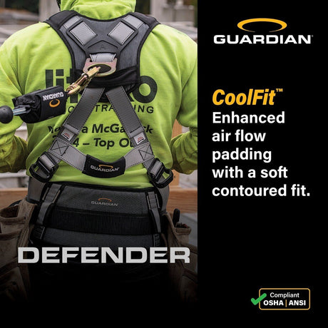 Guardian 3737000 Defender Standard Full Body Harness XS-S Pass Through Buckles (1 Each) - 3