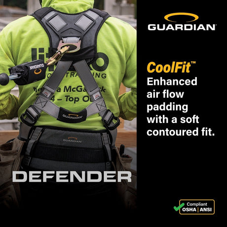 Guardian 3737002 Defender Standard Full Body Harness XL-XXL Pass Through Chest and Legs - 3