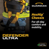 Guardian 3737232 Defender Ultra Construction Full Body Harness XS S with Quick Connect Chest and Legs - 4